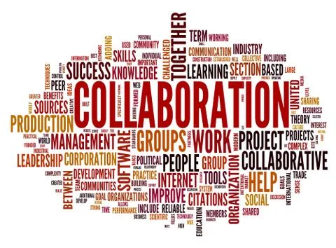 Collaboration concept in word tag cloud Stock Illustration