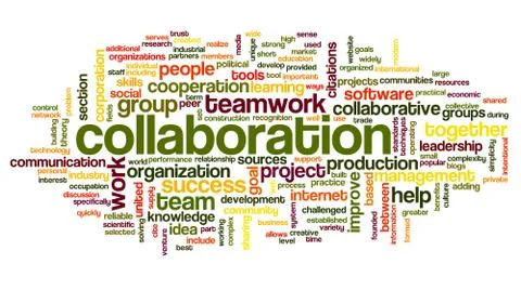 Collaboration concept in word tag cloud Stock Illustration