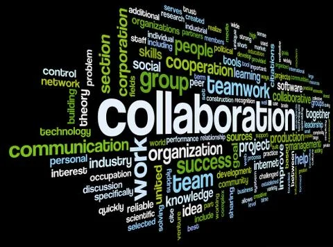 Collaboration concept in word tag cloud Stock Illustration