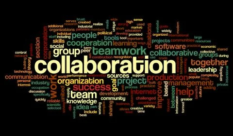 Collaboration concept in word tag cloud Stock Illustration