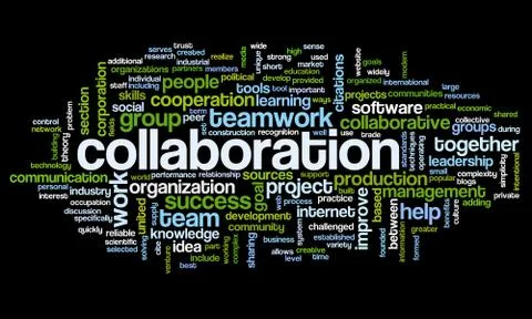 Collaboration concept in word tag cloud Stock Illustration