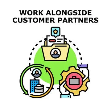 Collaboration concept working alongside customer partners Illustrazione stock