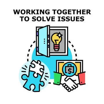 Collaboration connecting ideas solving business problems Illustrazione stock