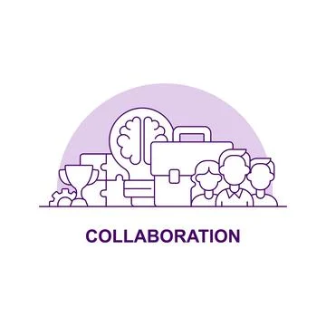 Collaboration creative UI concept icon Stock Illustration