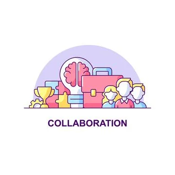 Collaboration creative UI concept icon Stock Illustration