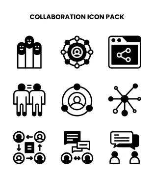 Collaboration DuoTone Design Icons Pack Stock Illustration