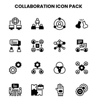 Collaboration DuoTone Vector Icons Pack 스톡 일러스트