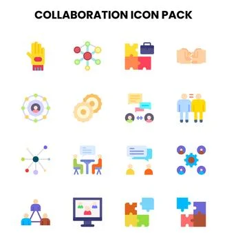Collaboration Flat Collection Icons Pack イラスト素材