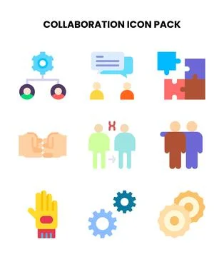 Collaboration Flat UI Icons Pack Stockillustratie