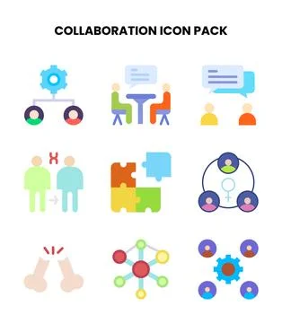 Collaboration Flat UI Icons Pack Ilustración de archivo