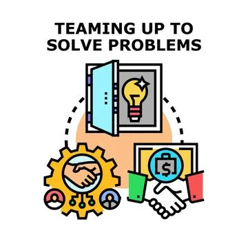 Collaboration generating creative business solutions and teamwork Stock Illustration