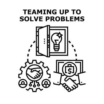 Collaboration generating creative business solutions and teamwork Stock Illustration