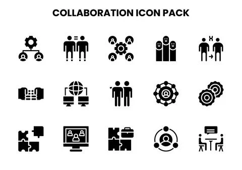 Collaboration Glyph Bundle Icons Pack イラスト素材