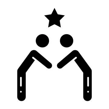 Collaboration Glyph Icon Stock Illustration