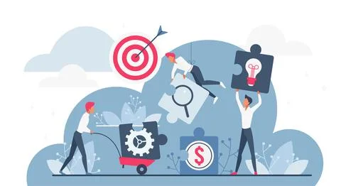 Collaboration Goal Cloud Concept Vector Design Stock Illustration