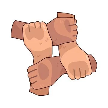 Collaboration hand illustration Stock Illustration