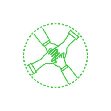 Collaboration Hands Teamwork Rounded Icon Vector Stock Illustration