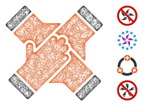 Collaboration Hands Web Vector Mesh Illustration Illustrazione stock