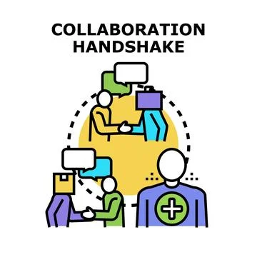 Collaboration handshake people partnering network concept Stock Illustration