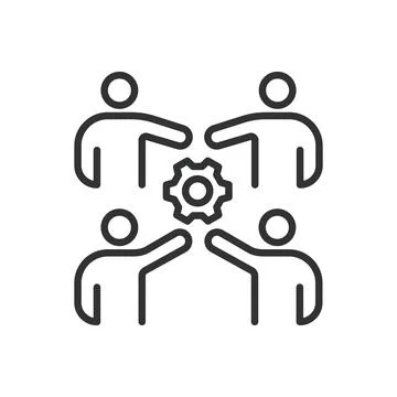 Collaboration, icon in line design. Collaboration, teamwork, partnership Stock Illustration