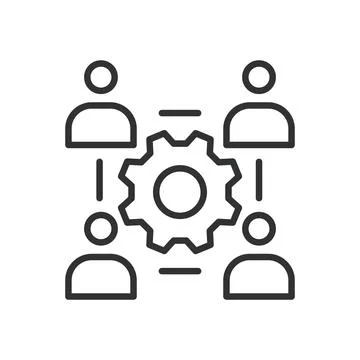Collaboration, icon in line design. Collaboration, teamwork, partnership Illustrazione stock