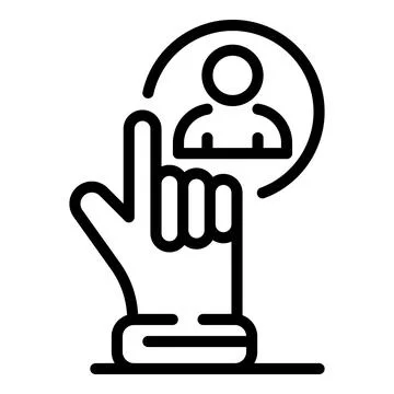 Collaboration icon, outline style Stock Illustration