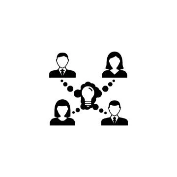 Collaboration Idea Flat Vector Icon Stock Illustration
