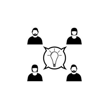 Collaboration Idea Flat Vector Icon Stock Illustration