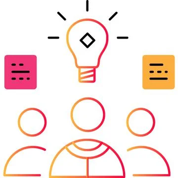 Collaboration idea outline icon vector team work Stock Illustration