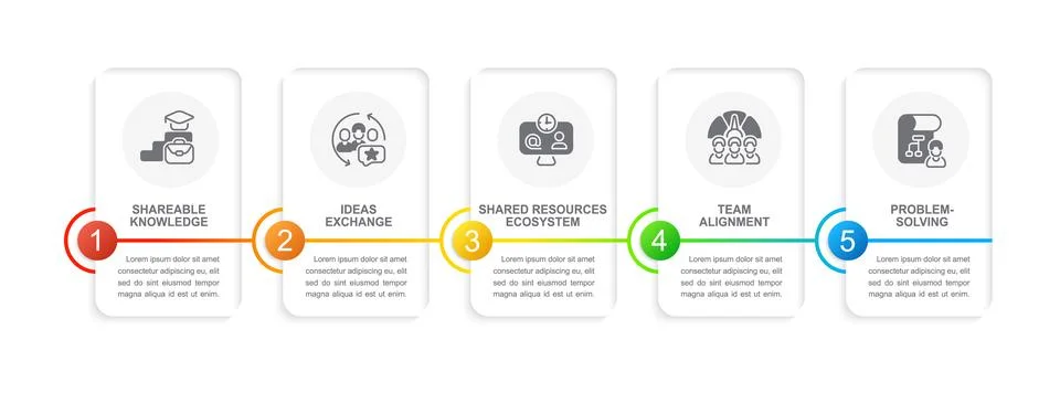 Collaboration infographic chart design template 库存插图