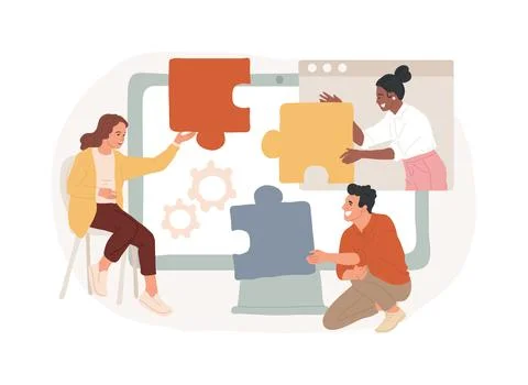 Collaboration isolated concept vector illustration. Ilustración de archivo