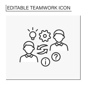 Collaboration line icon Stock Illustration