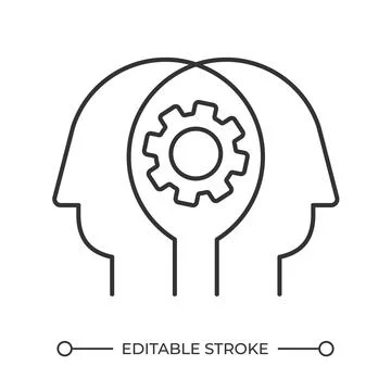 Collaboration linear icon Illustrazione stock