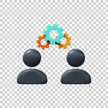 Collaboration management icon. 3d rendering. Stock Illustration