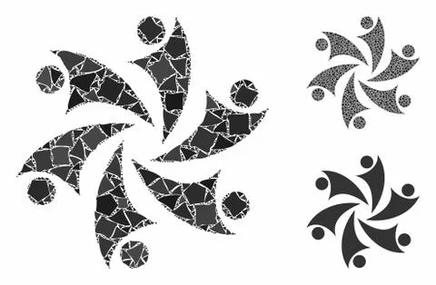 Collaboration Mosaic Icon of Raggy Elements 스톡 일러스트