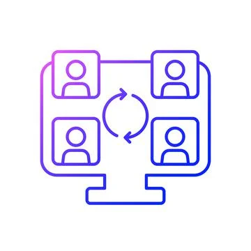Collaboration online tools gradient linear vector icon Stock Illustration