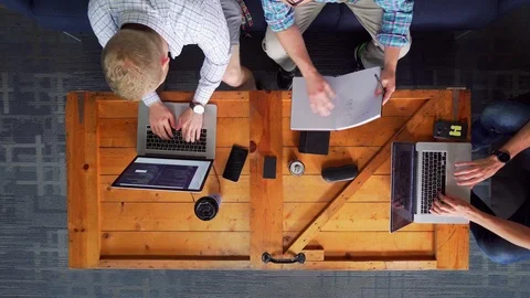 Collaboration Overhead Stock Footage 115993727