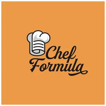 Collaboration paper formula and chef head Stock Illustration