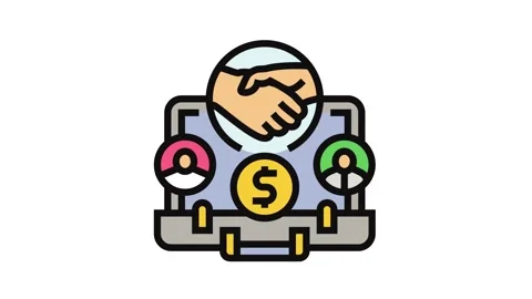 Collaboration partners research development color icon animation Stock Footage 326115886
