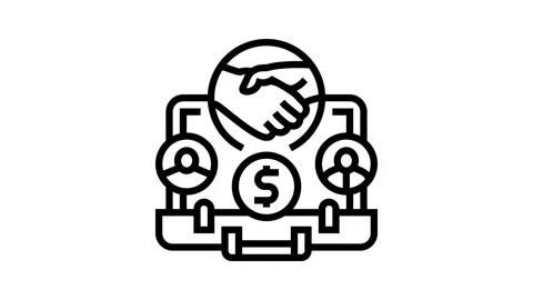 Collaboration partners research development line icon animation Stock Footage 326123140
