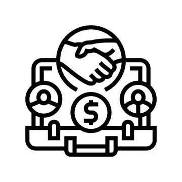 Collaboration partners research development line icon vector illustration Illustrazione stock