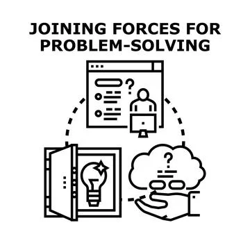 Collaboration for problem solving and innovation process 스톡 일러스트