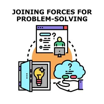 Collaboration for problem solving and innovation process 库存插图