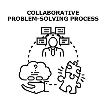 Collaboration process solving business issues together concept 库存插图