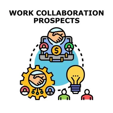 Collaboration prospects for business work teamwork development Stock Illustration