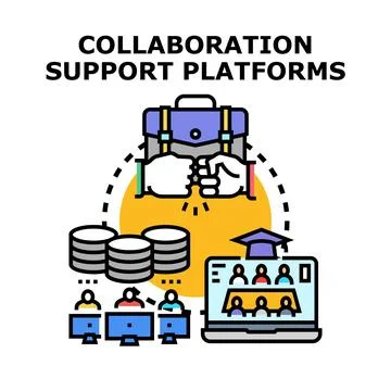 Collaboration support platforms vector illustration concept Stock Illustration