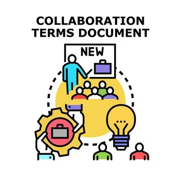 Collaboration terms document outlining business strategy with partners イラスト素材