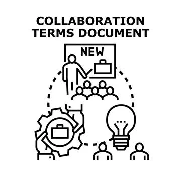 Collaboration terms document outlining business strategy with partners イラスト素材