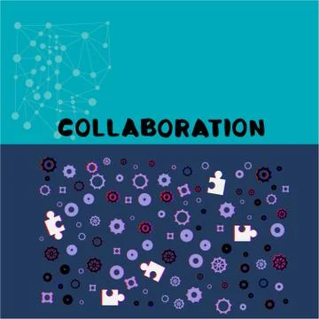 Collaboration text on abstract background. Elements for graphic design - bann Stock Illustration