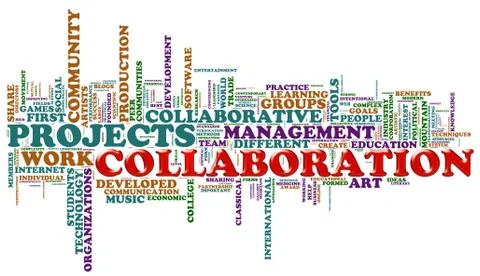 Collaboration word tags Stock Illustration